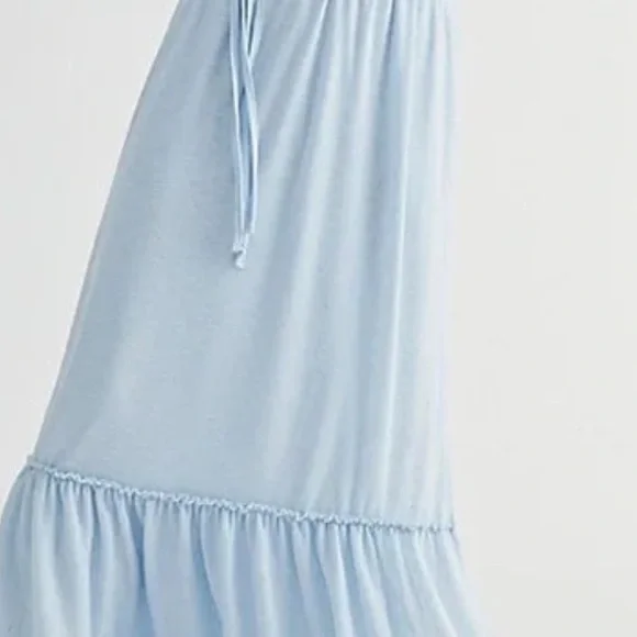 Free People Beach Dew Shine Blue Convertible Maxi Skirt Dress Sz L NWOT Z370-28 - Picture 4 of 8